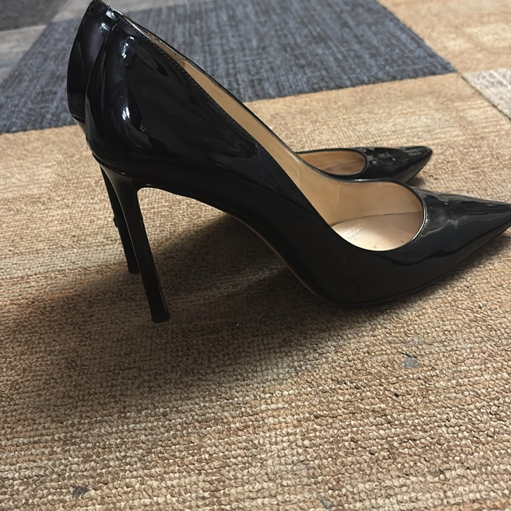 Jimmy Choo 100mm Black Patent Leather High-Heel Pumps  39 1/2